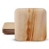 Large Square Disposable Bamboo Palm Leaf Plates 9" (23cm)