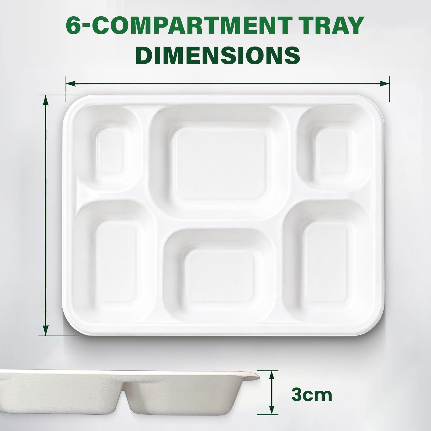 6 Compartment Bagasse Plate - Image 2