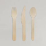 Wooden Cutlery Set Forks, Spoons And Knives - 500pcs