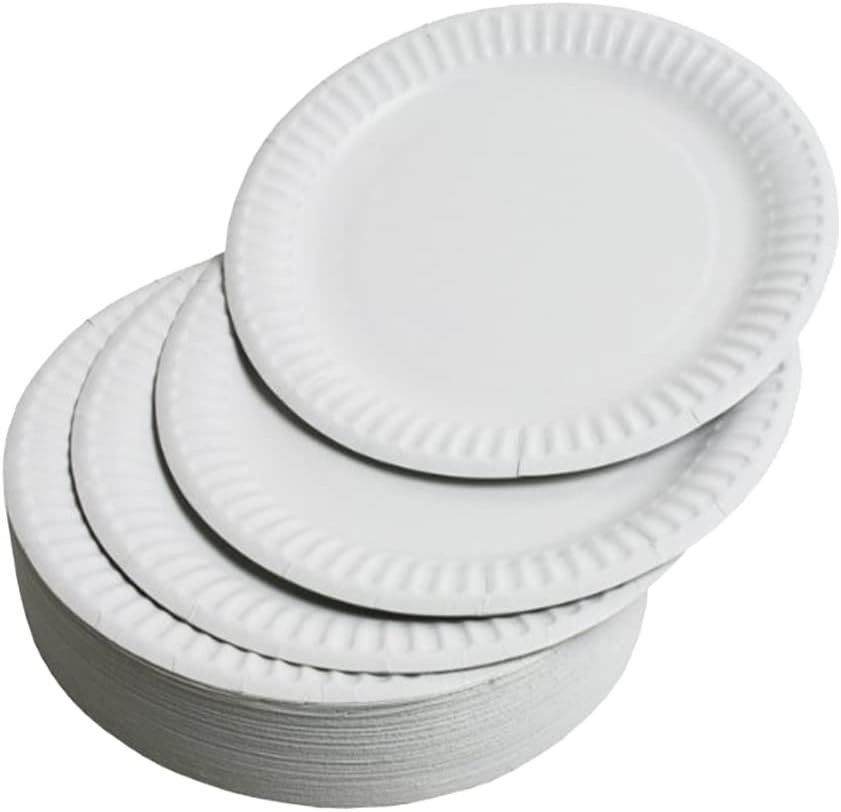 7 inch White Foam Disposable Party Paper Plates For Party Pack Of 100 - Image 3