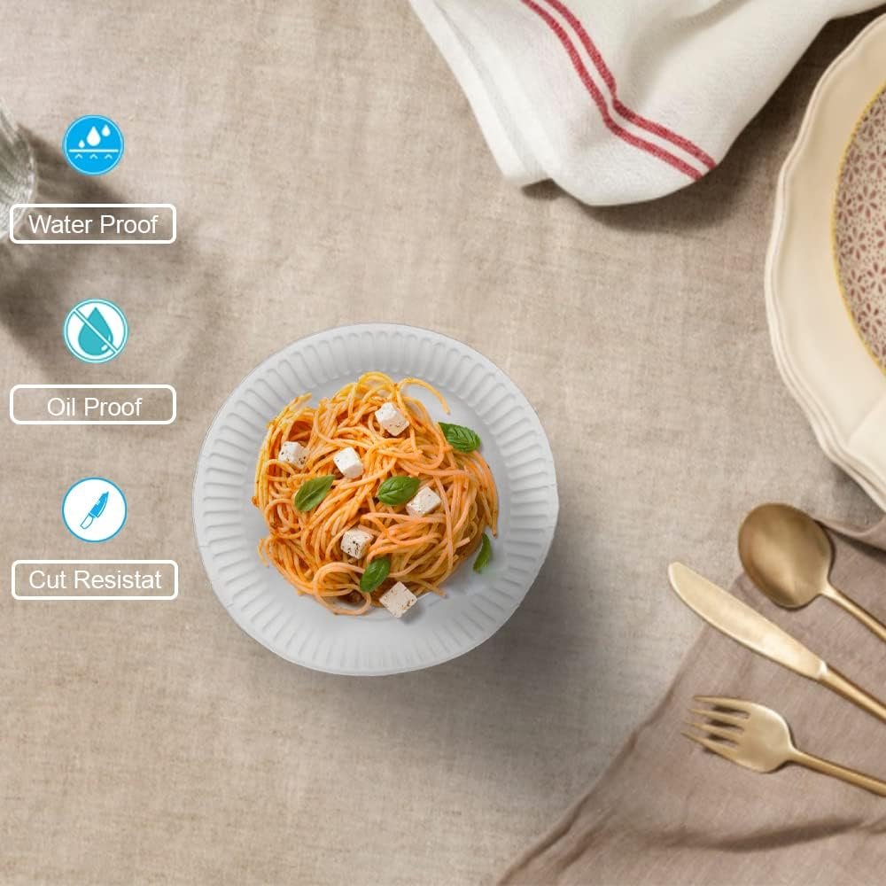 7 inch White Foam Disposable Party Paper Plates For Party Pack Of 100 - Image 2