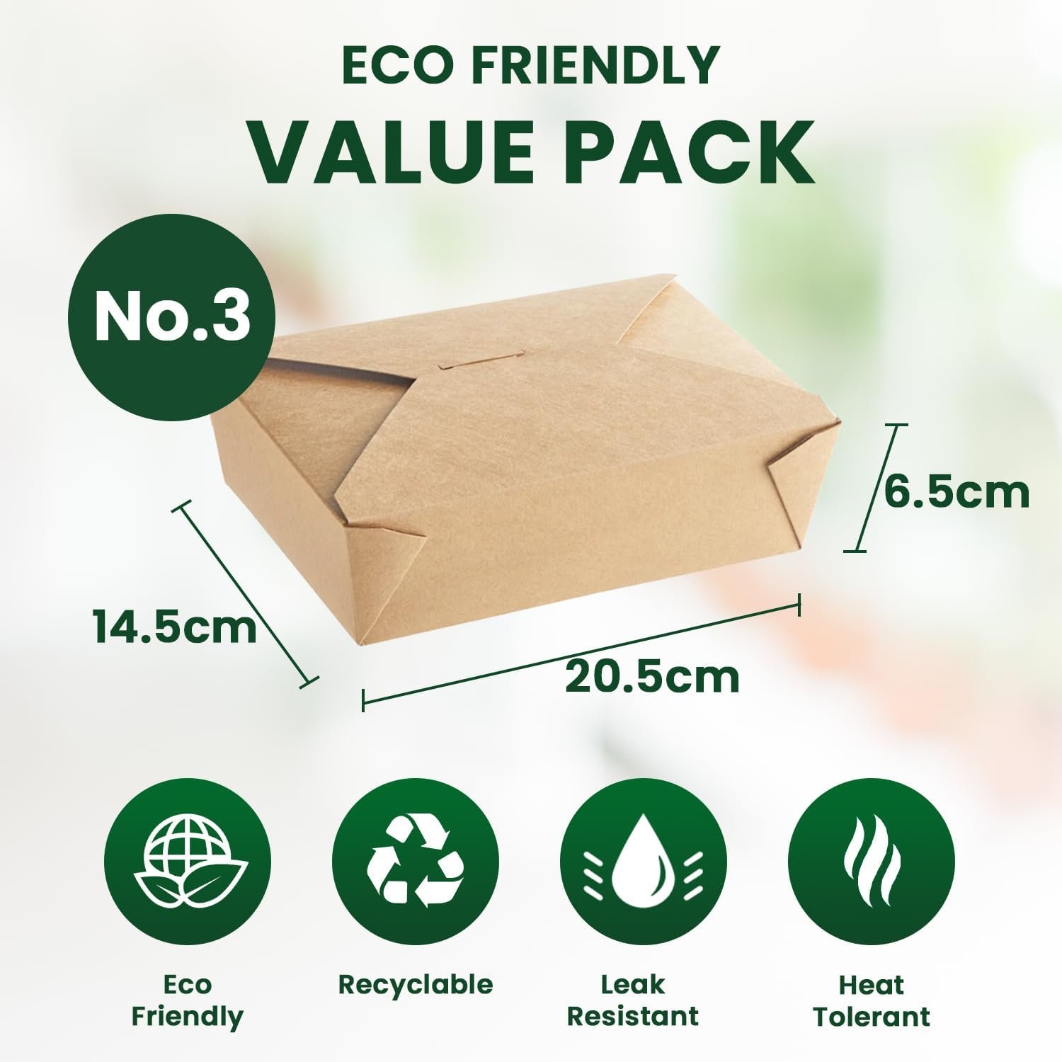 No.3 Leak Proof Kraft Deli Box 70oz - Image 3