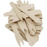 Birchwood Disposable Chip Forks 3.5inch Wooden Fries Pick Forks 1000pc