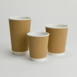Kraft Ripple Paper Coffee Cups