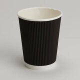 12oz Ripple Paper Coffee Cups Black