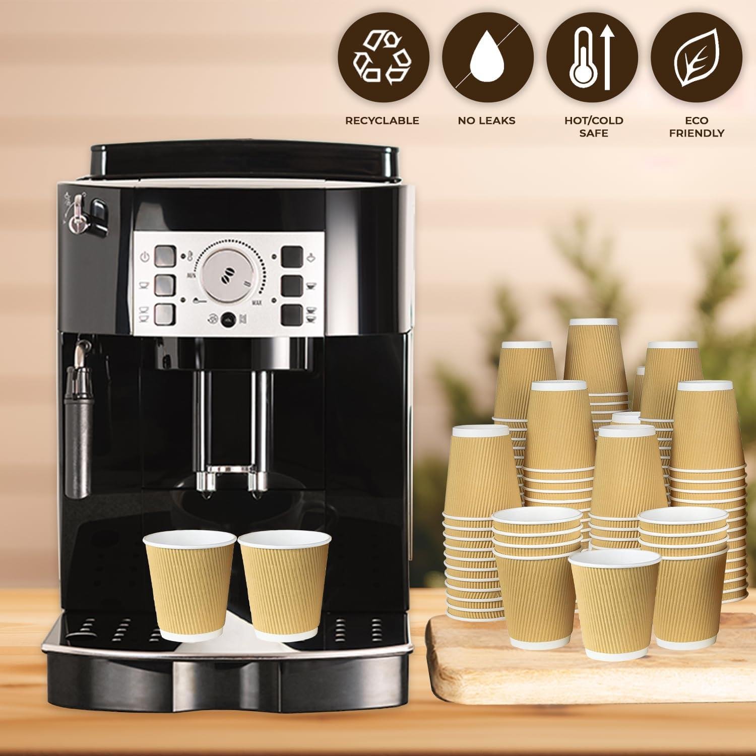 4oz Kraft Ripple Paper Coffee Cups - Image 5