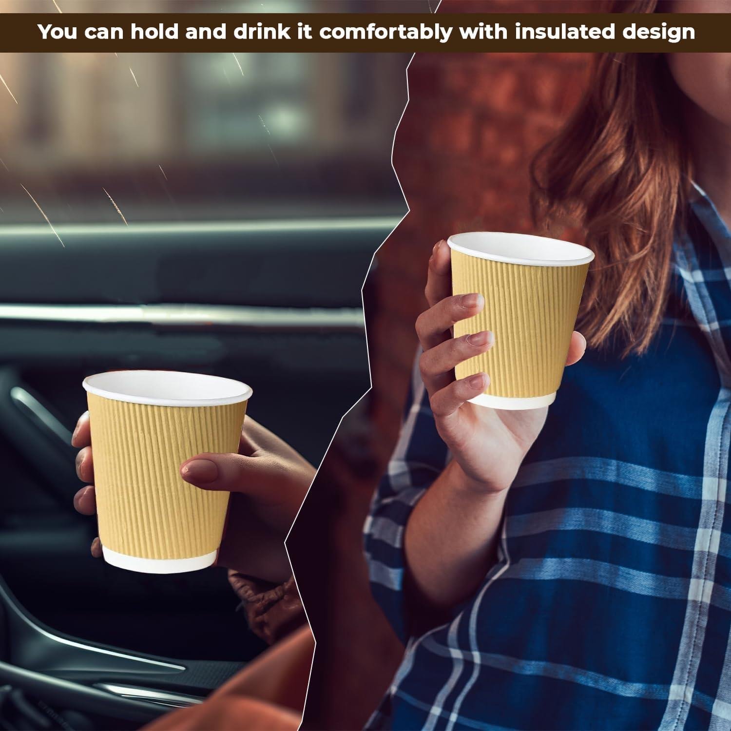 4oz Kraft Ripple Paper Coffee Cups - Image 4