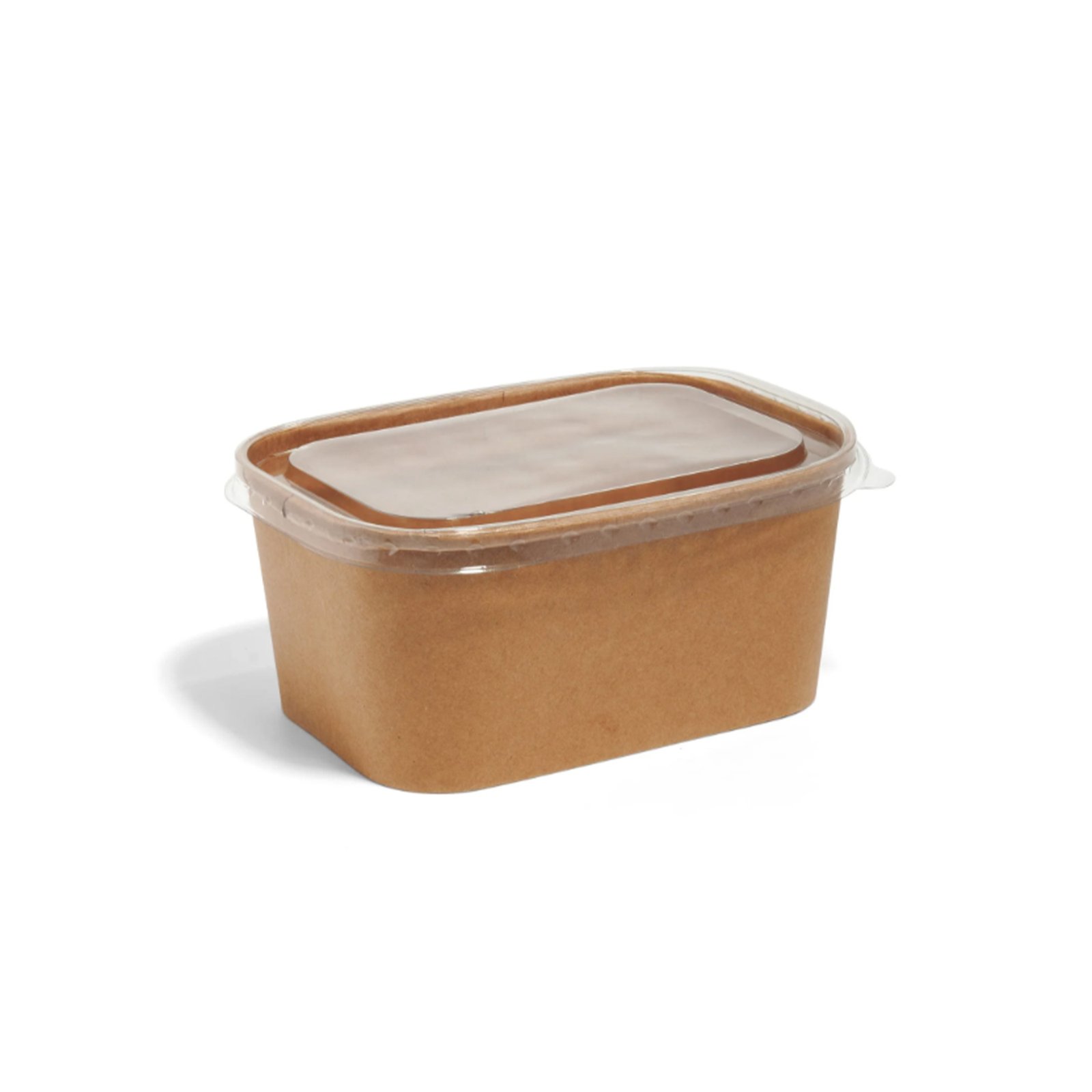 Clear Rectangular PET Lid For 500ml/650ml/750ml/1000ml Kraft Food Container - Image 5