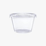 1oz Clear PET Plastic Portion Pot With Lid