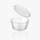 4oz Clear Hinged PET Plastic Portion Pot
