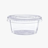 2oz Clear PET Plastic Portion Pot With Lid