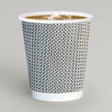 12oz Ripple Paper Coffee Cups Black Chex