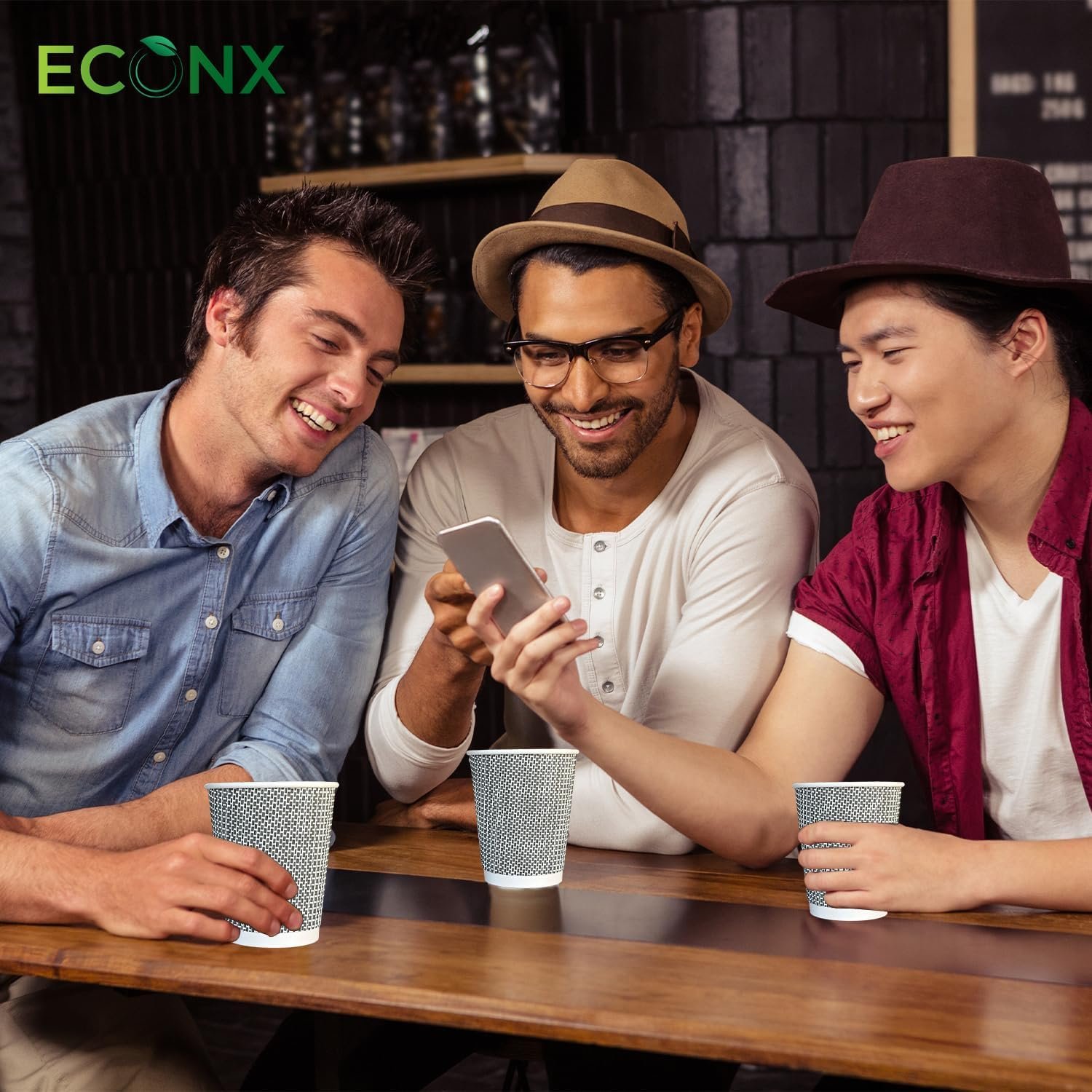 12oz Ripple Paper Coffee Cups Black Chex - Image 7