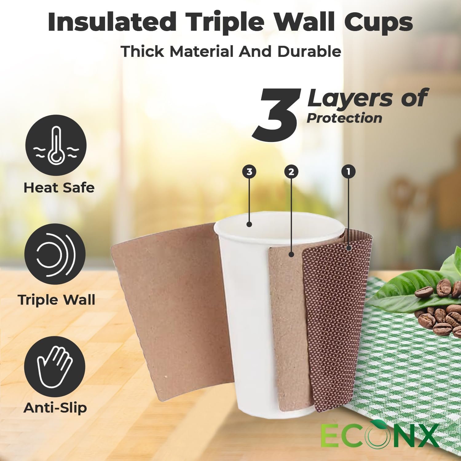 8oz Premium VIP Chex Ripple Paper Coffee Cups - Image 3