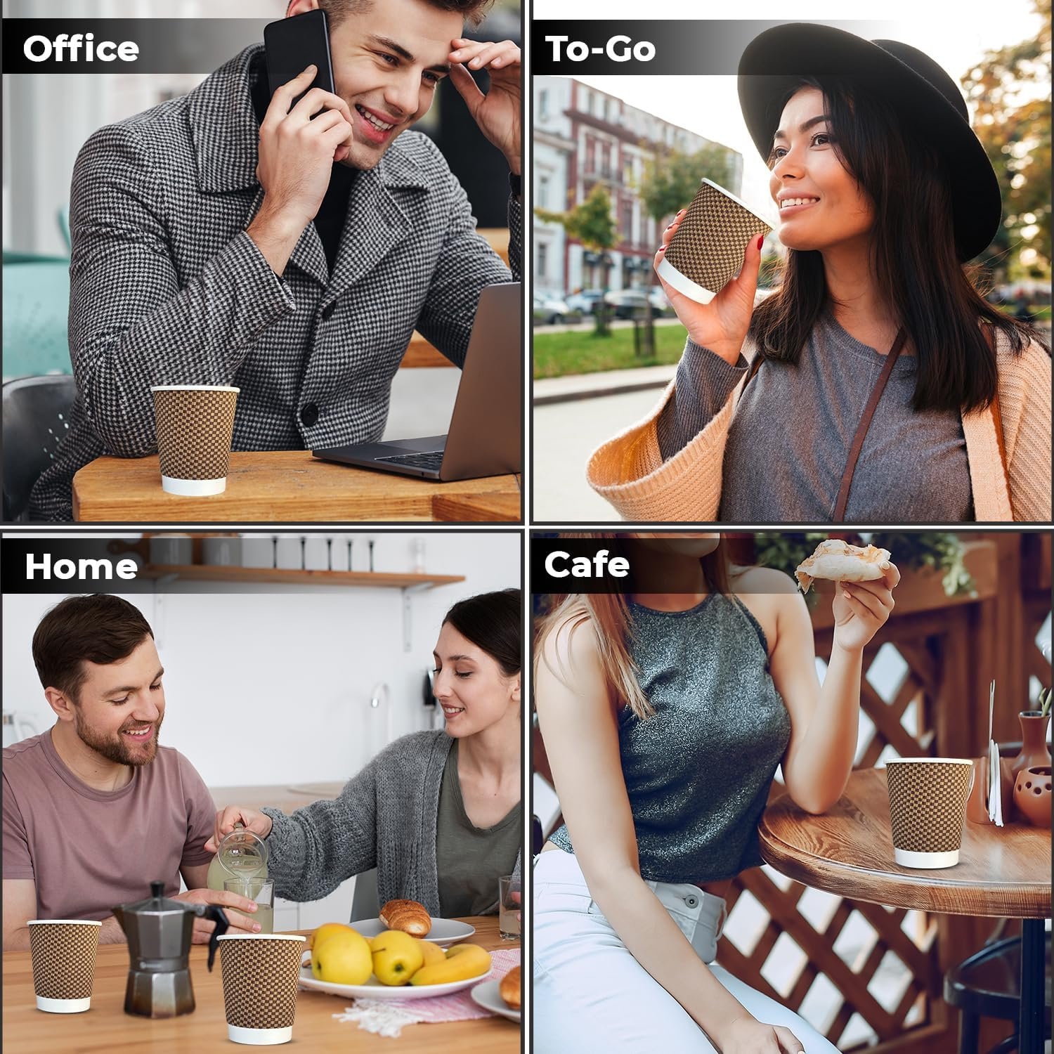 8oz Premium VIP Chex Ripple Paper Coffee Cups - Image 5