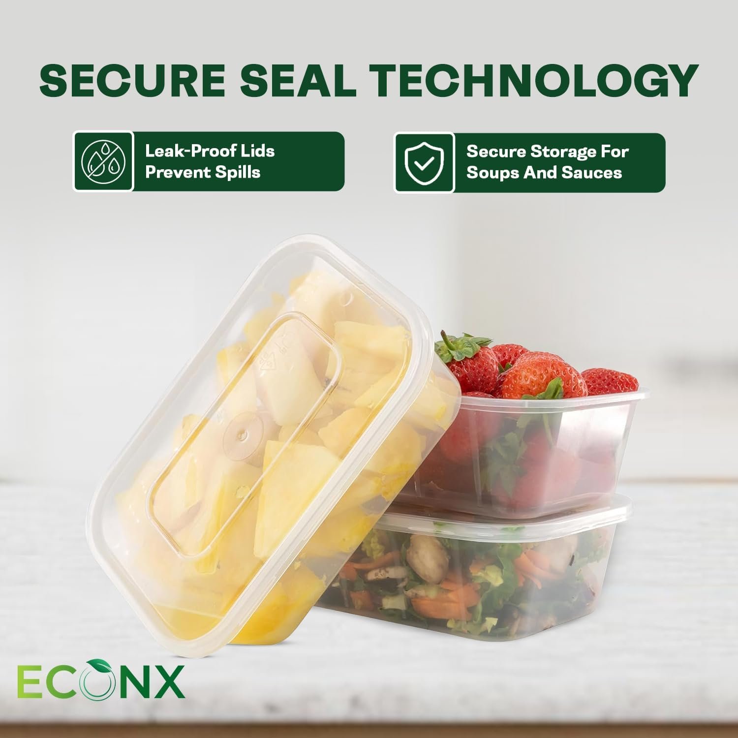 500ml Clear Microwavable Meal Prep Plastic Containers With Lid - Image 6