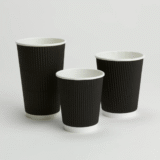 Black Ripple Paper Coffee Cups