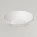24oz White Round Bagasse Bowl