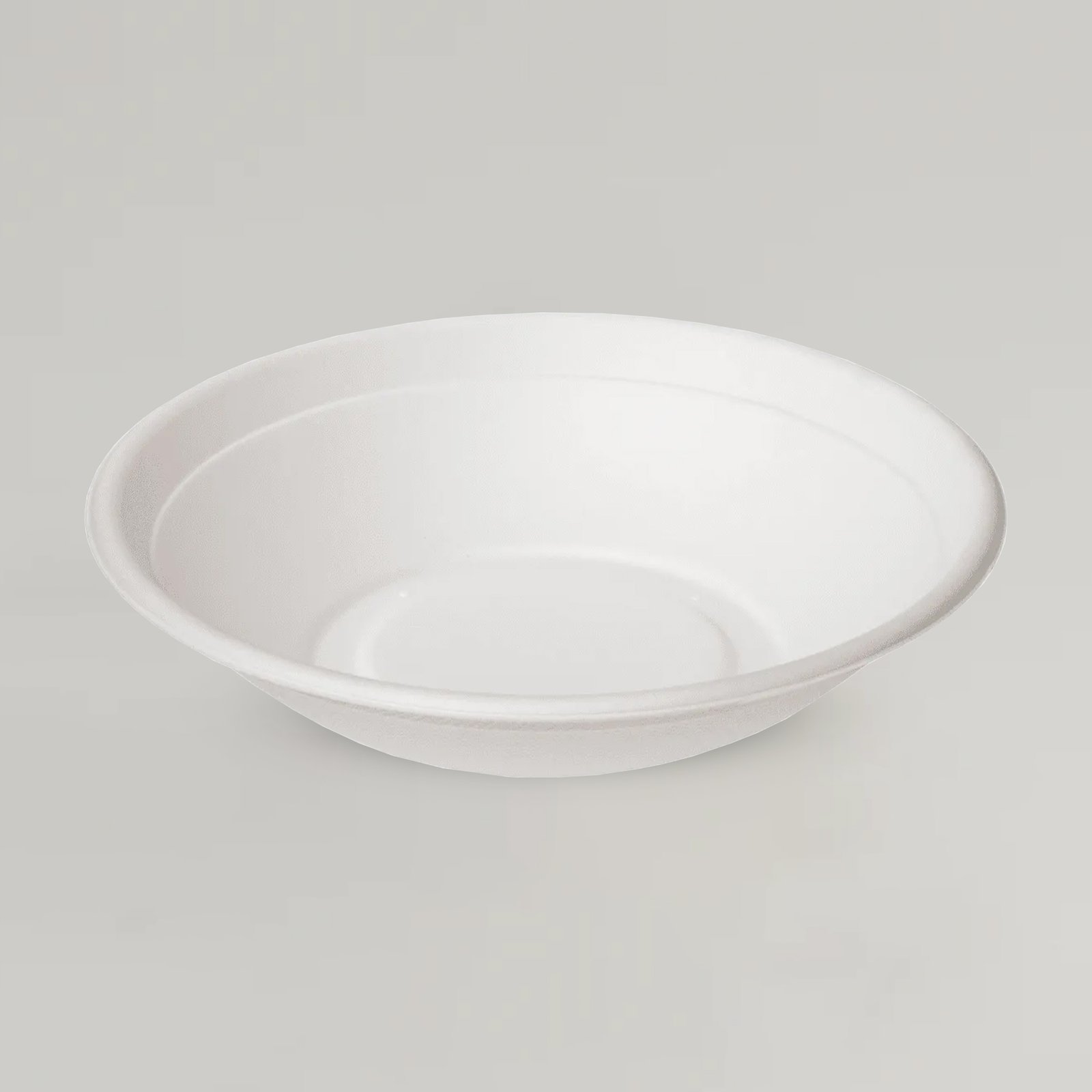 24oz White Round Bagasse Bowl