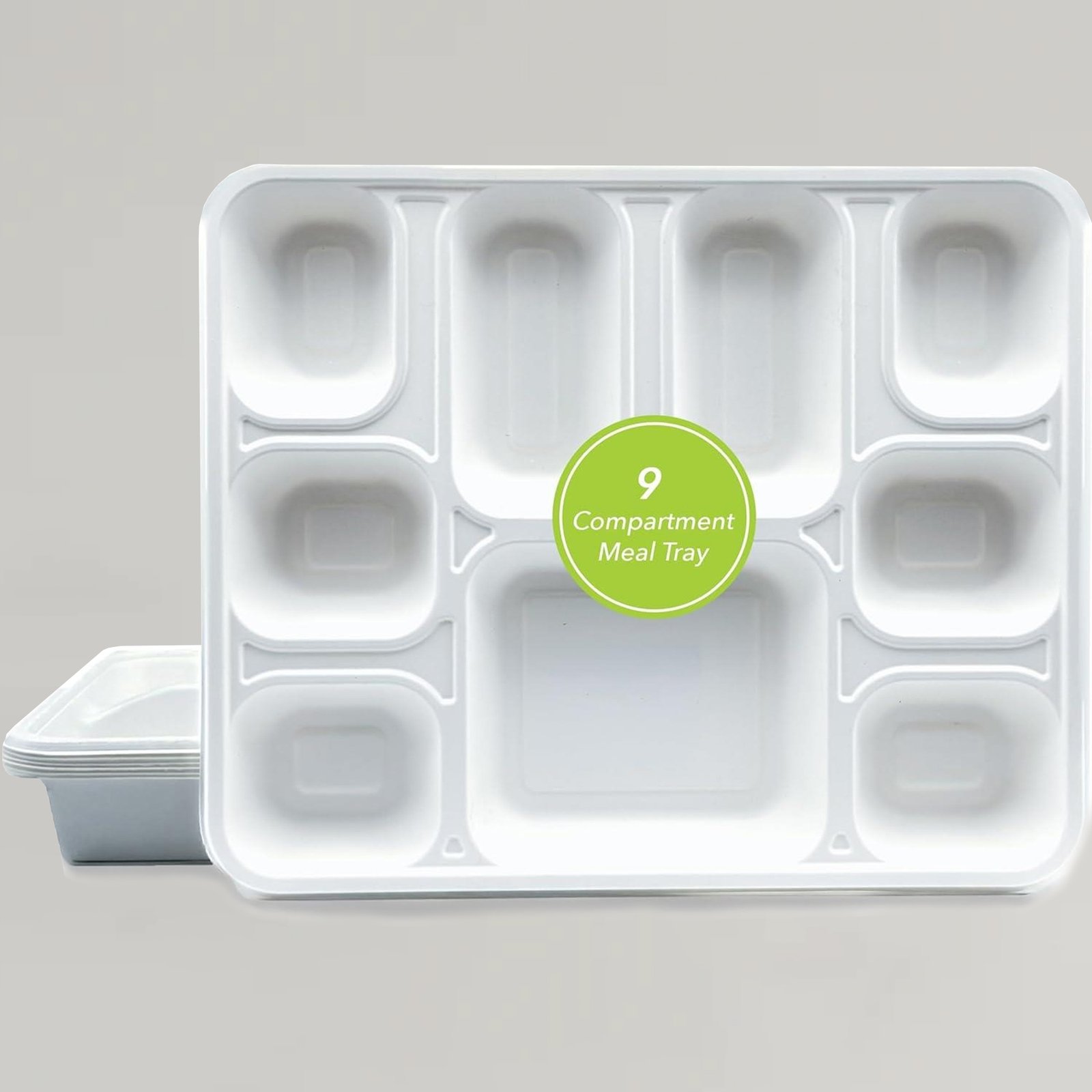 9 Compartment Rectangular Bagasse Plates