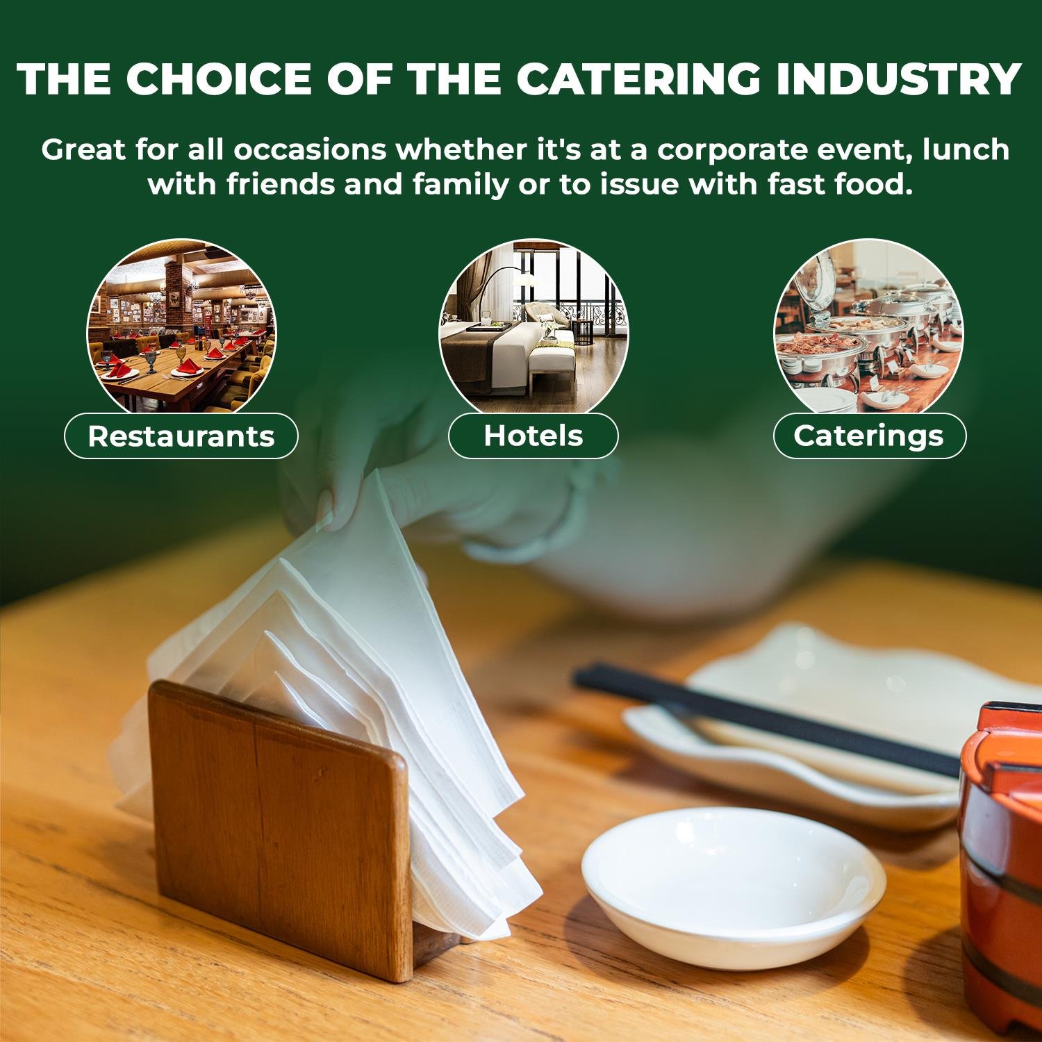 33cm 2-Ply White Paper Napkins 4 Fold - Image 4