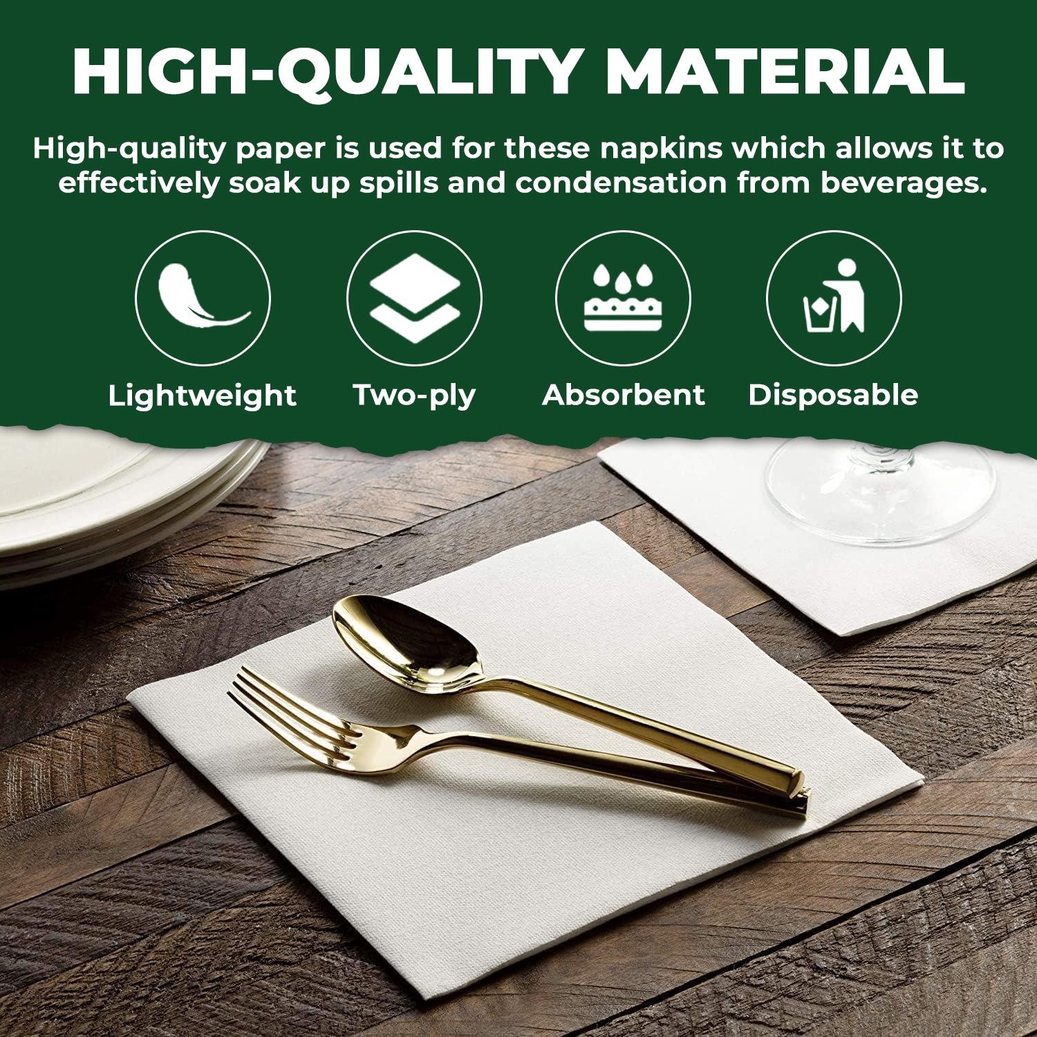 33cm 2-Ply White Paper Napkins 4 Fold - Image 5