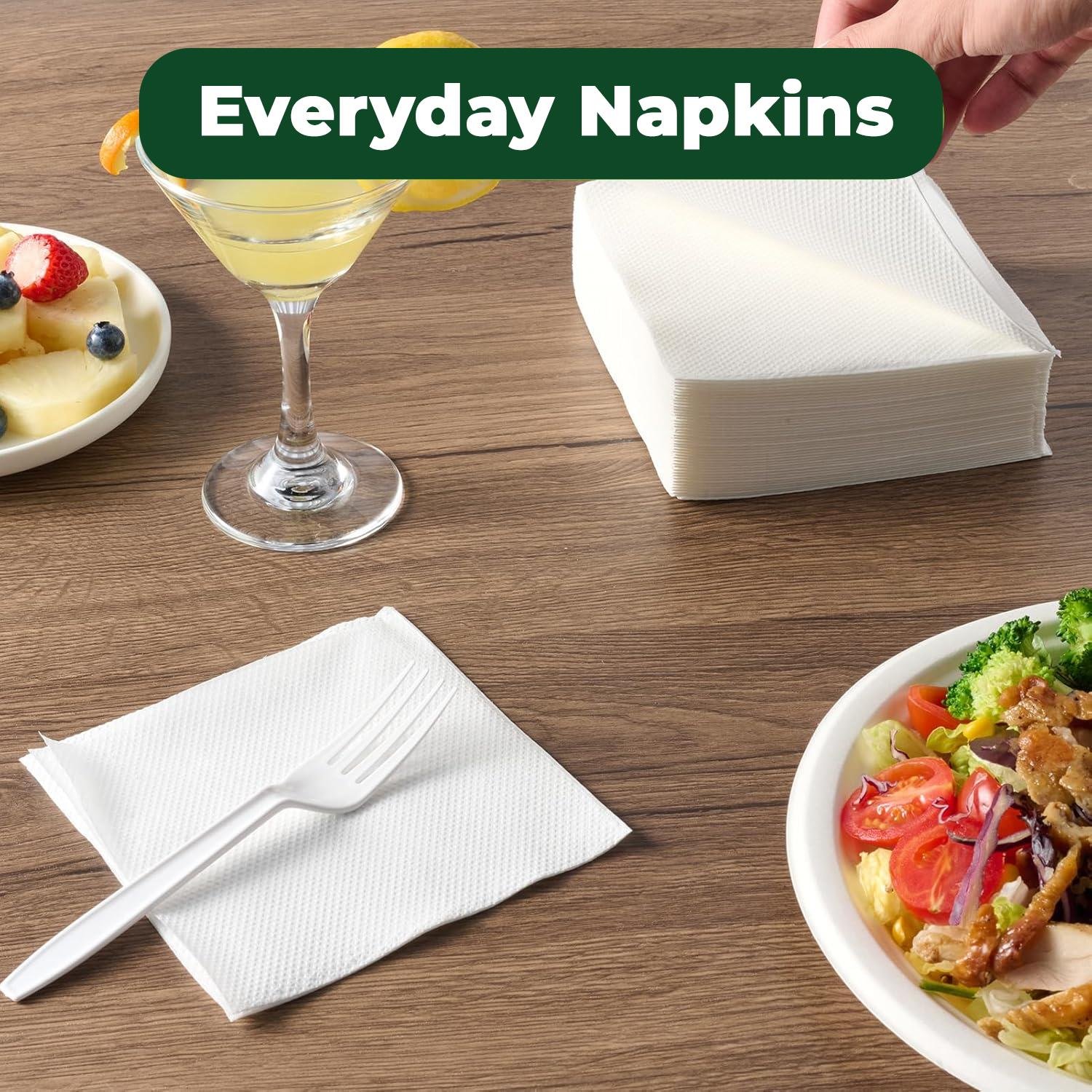 33cm 2-Ply White Paper Napkins 4 Fold - Image 6