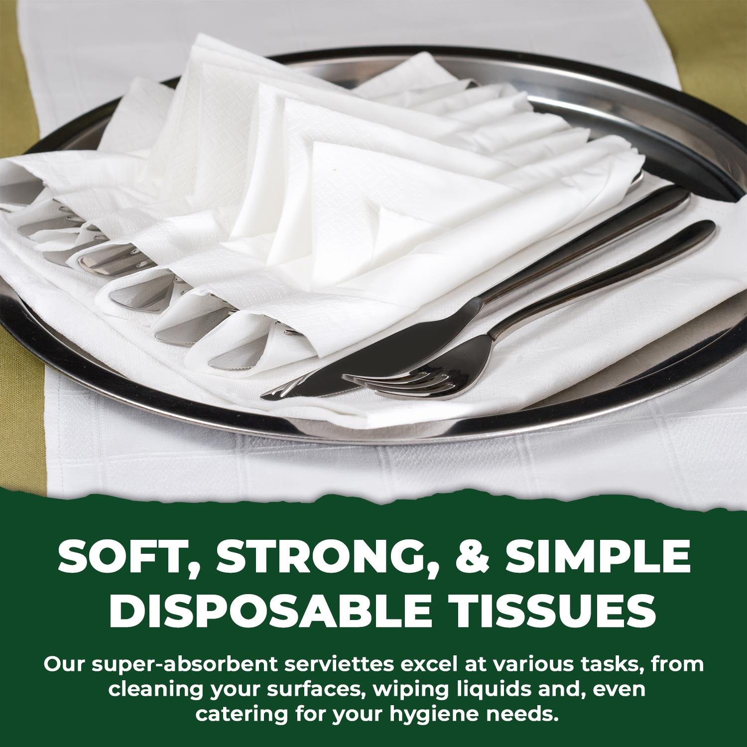 33cm 2-Ply White Paper Napkins 4 Fold - Image 10