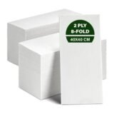 40cm 2-Ply White Paper Dinner Napkin 8 Fold