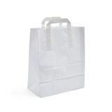 Large Flat Handle White SOS Paper Bags