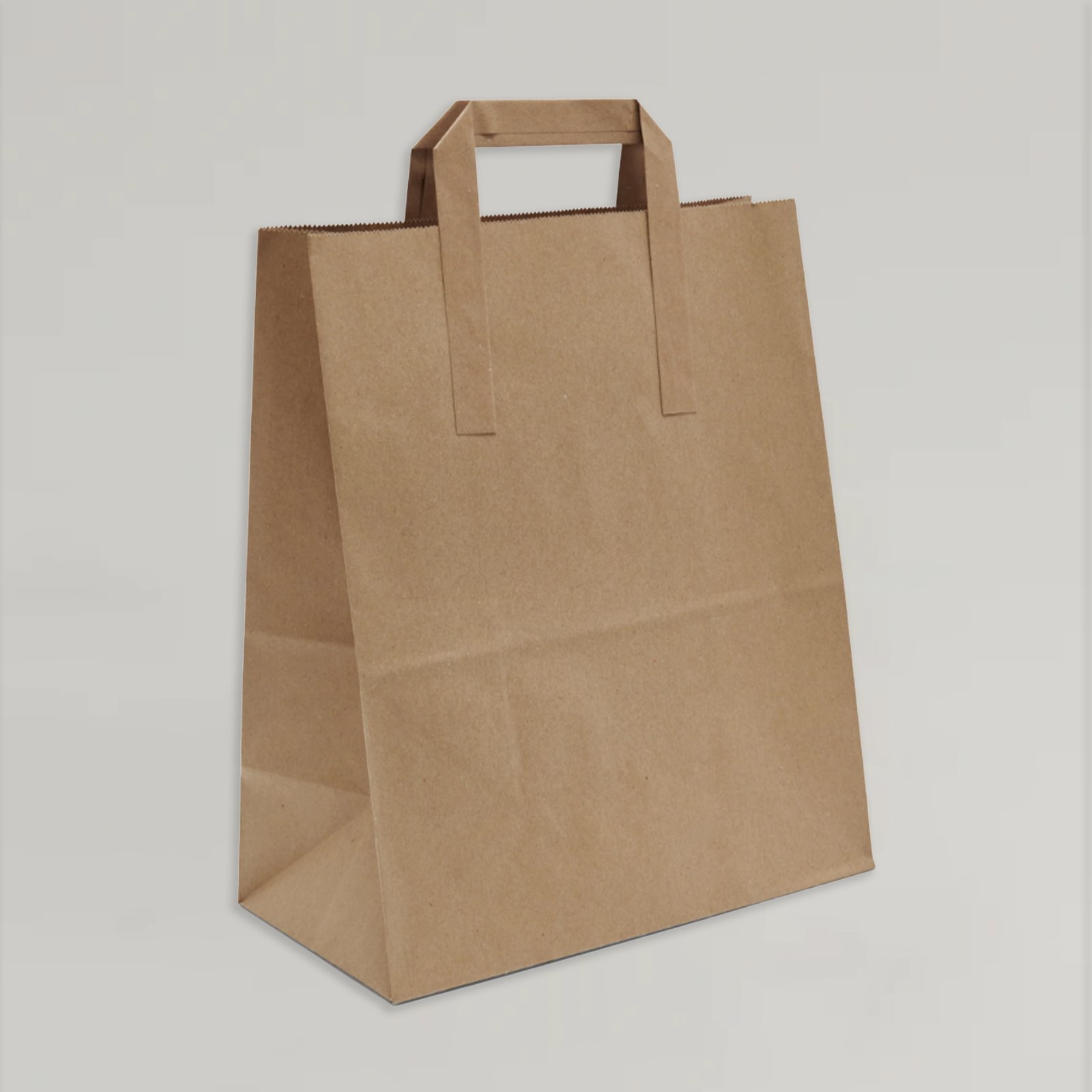 Large Flat Handle Kraft Brown SOS Paper Bags
