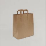 Medium Flat Handle Kraft Brown SOS Paper Bags