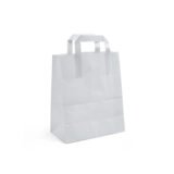 Medium Flat Handle White SOS Paper Bags