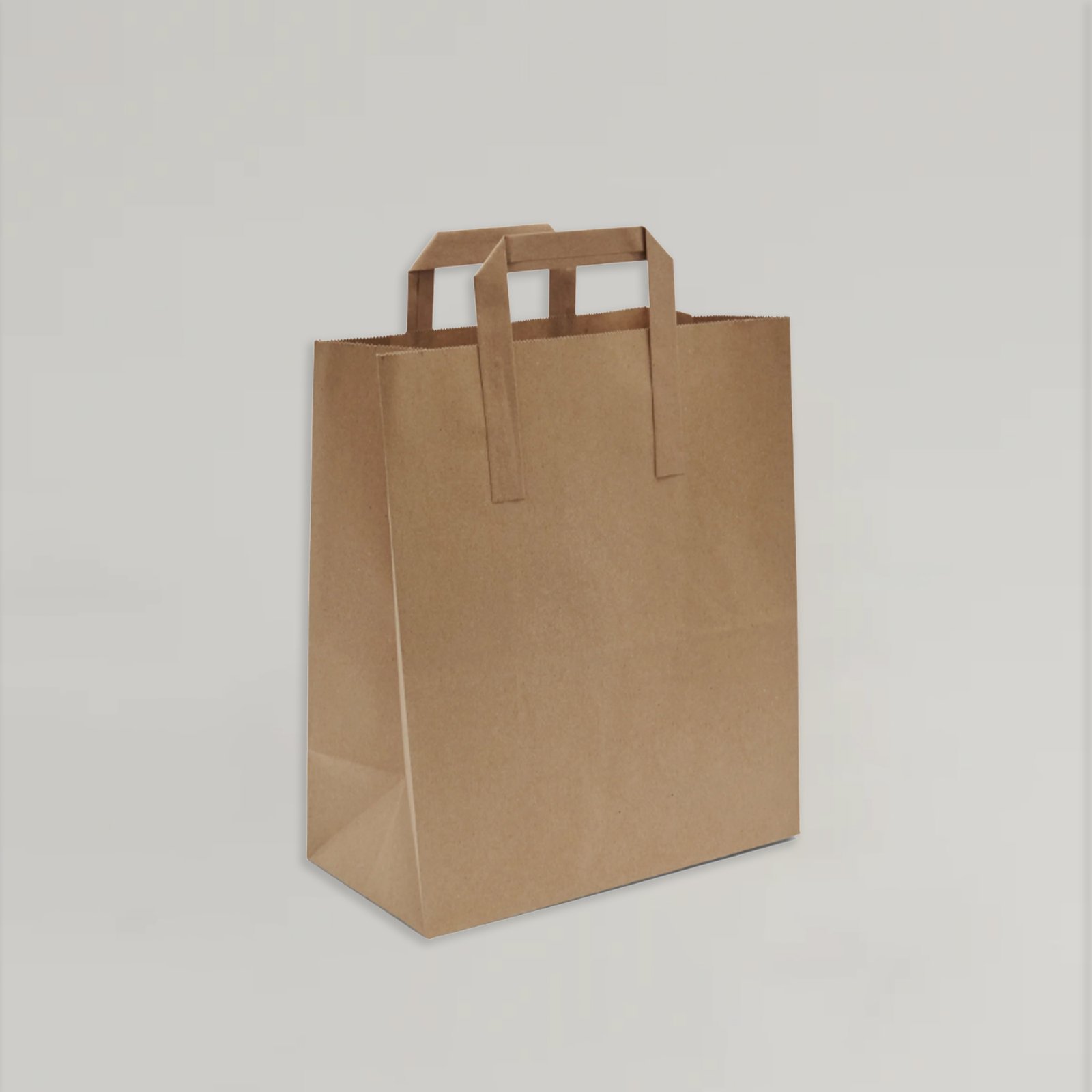 Medium Flat Handle Kraft Brown SOS Paper Bags