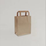 Small Flat Handle Kraft Brown SOS Paper Bags