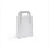 Small Flat Handle White SOS Paper Bags