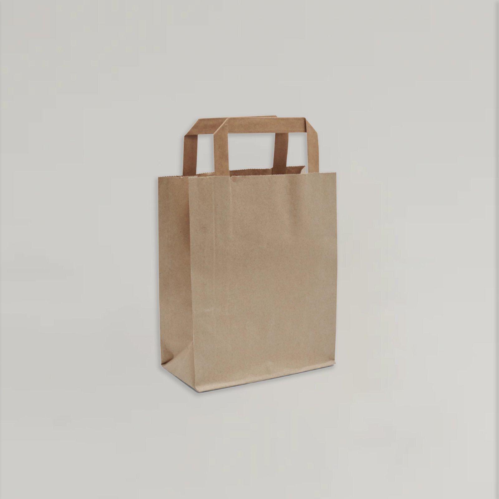 Small Flat Handle Kraft Brown SOS Paper Bags
