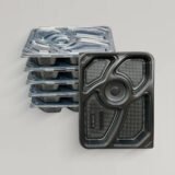 1300ml 5 Compartment Black Microwave Container With Lid