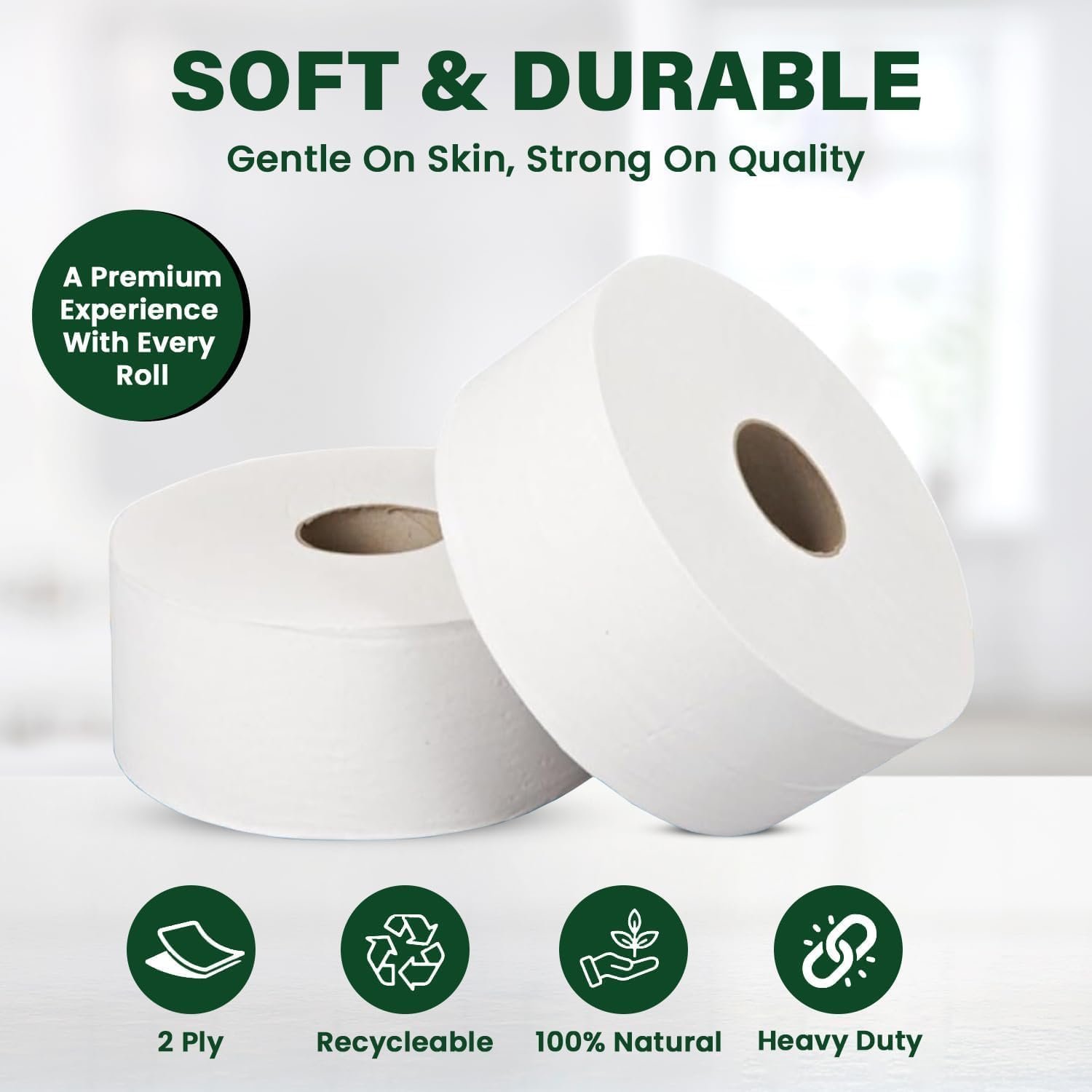 Mini Jumbo Toilet Roll 60mm Core 150M -12 Rolls - Image 4