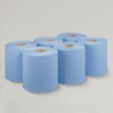 2 Ply Centre Feed Embossed Blue Roll 400 Sheets - 6 Roll