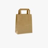 Small Flat Handle Kraft Brown SOS Paper Bags