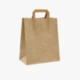 Large Flat Handle Kraft Brown SOS Paper Bags