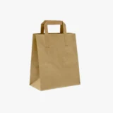 Medium Flat Handle Kraft Brown SOS Paper Bags