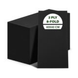 40cm 2-Ply Black Paper Dinner Napkin 8 Fold